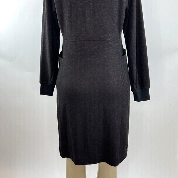 Cabi Cuddle Dress Size Small Black Burgundy Red Pockets Quarter Zip Style #4215 - Picture 9 of 10